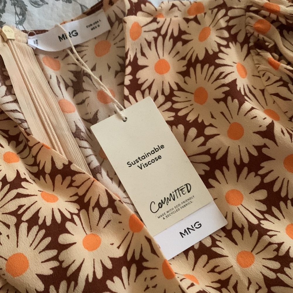 MANGO - Floral Jumpsuit - Orange - Picture 10 of 12